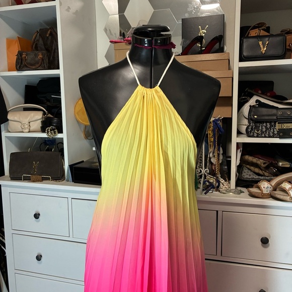 Halter dress, colorful prom, holiday, party, open back, New Year’s Eve gown - Picture 5 of 8